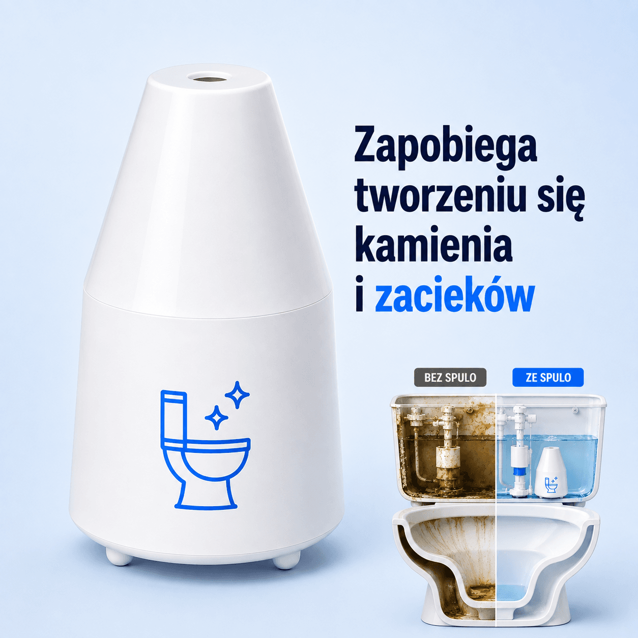 Czysta toaleta bez szorowania i chemii - Spulo. Działa samo